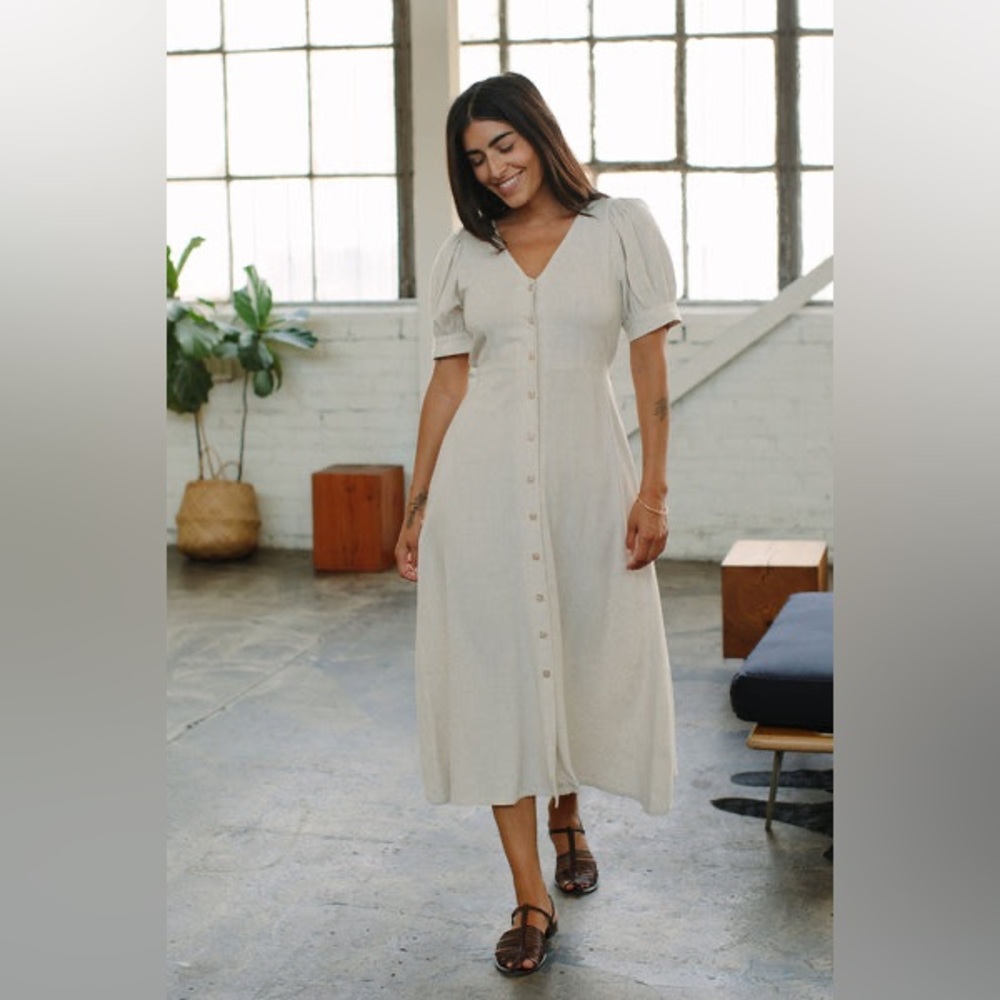 LINEN PIPER DRESS
